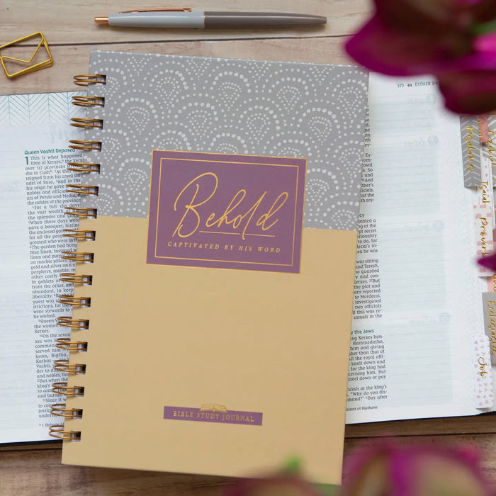 Beige and Maroon Bible Study Journal