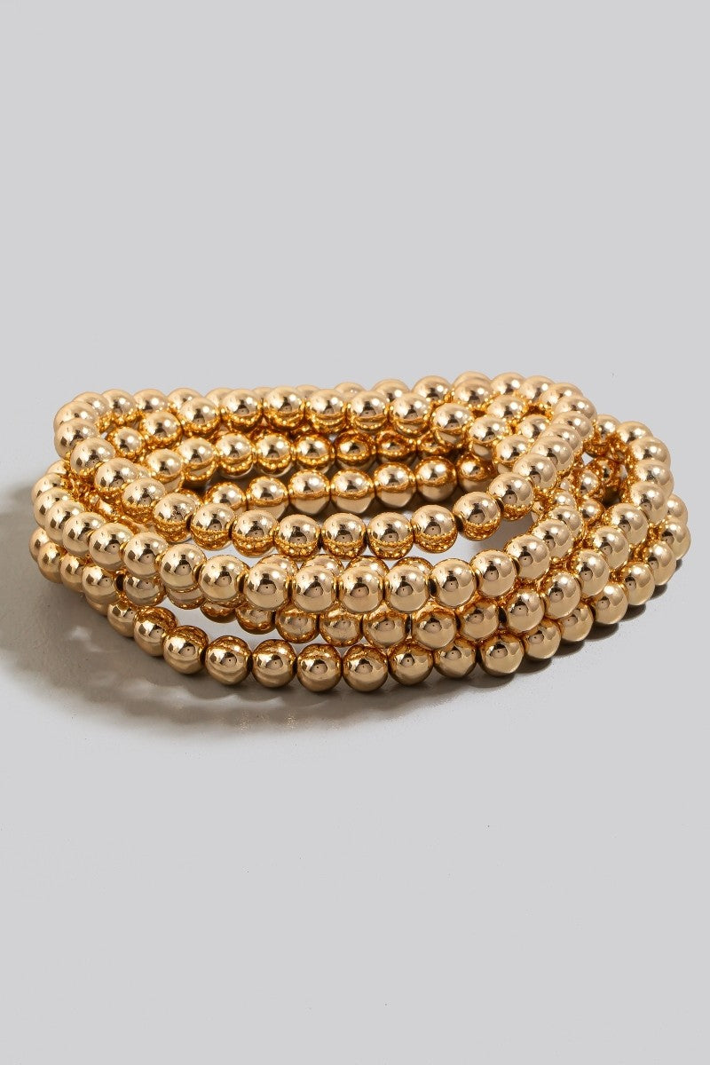 Gold Beaded Bracelet Set