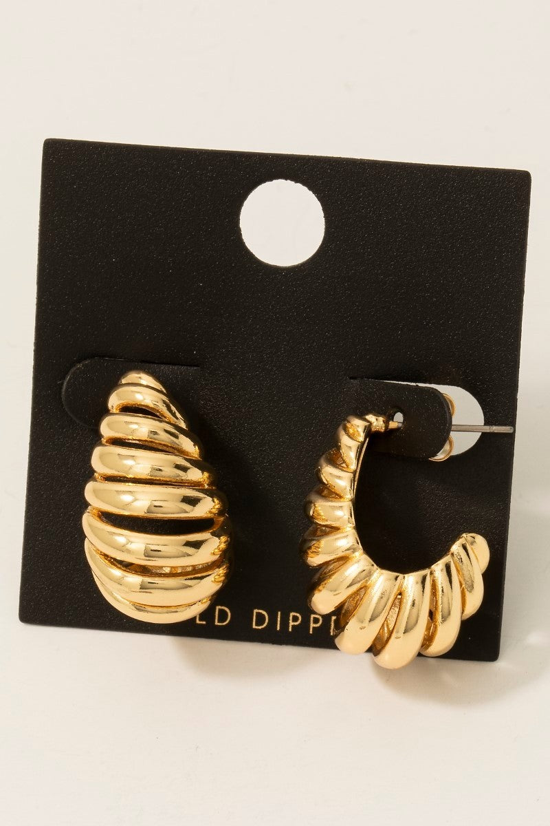 Gold Spiral Hoop Earrings