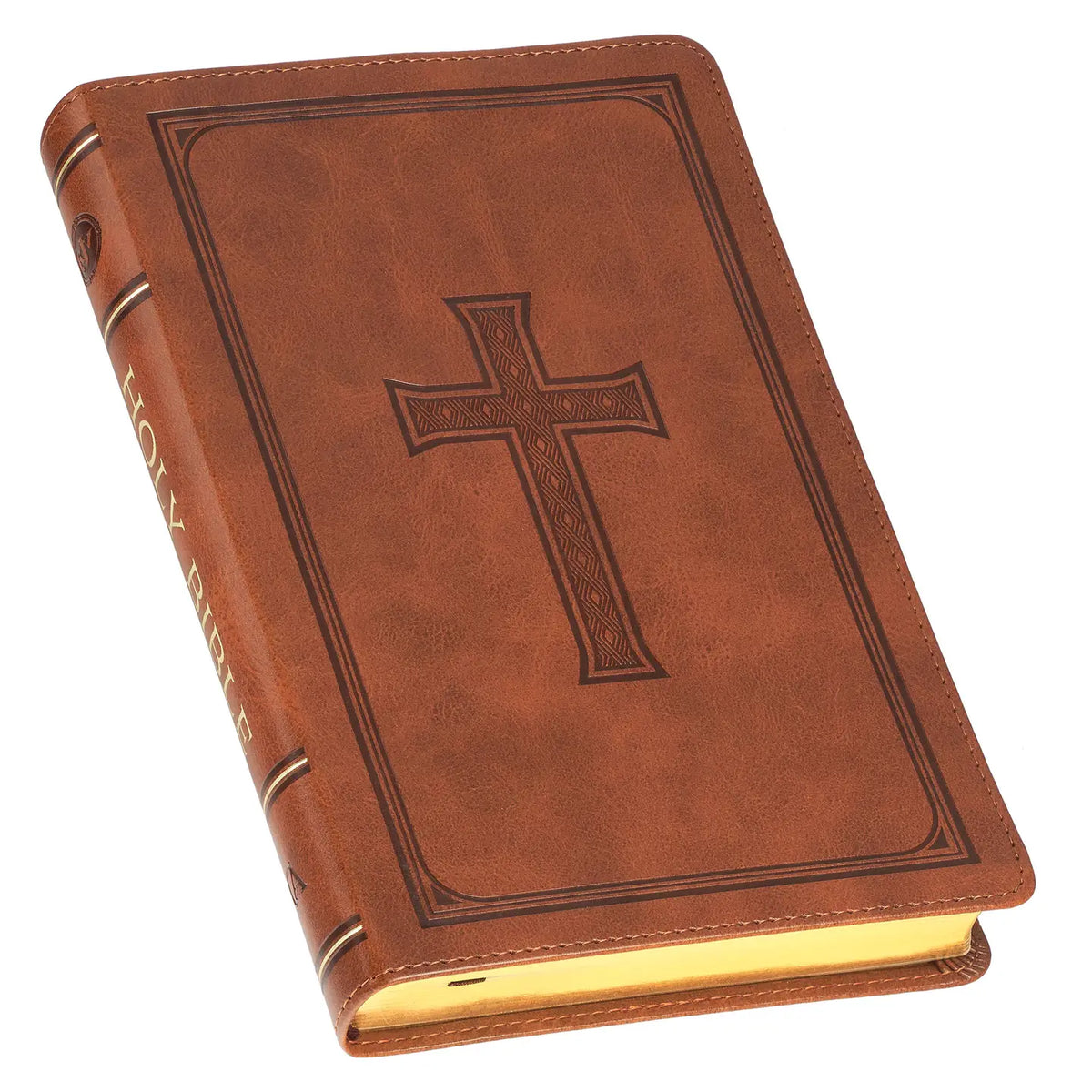 KJV Tan Leather Cross Bible