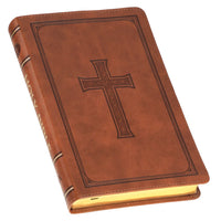 KJV Tan Leather Cross Bible