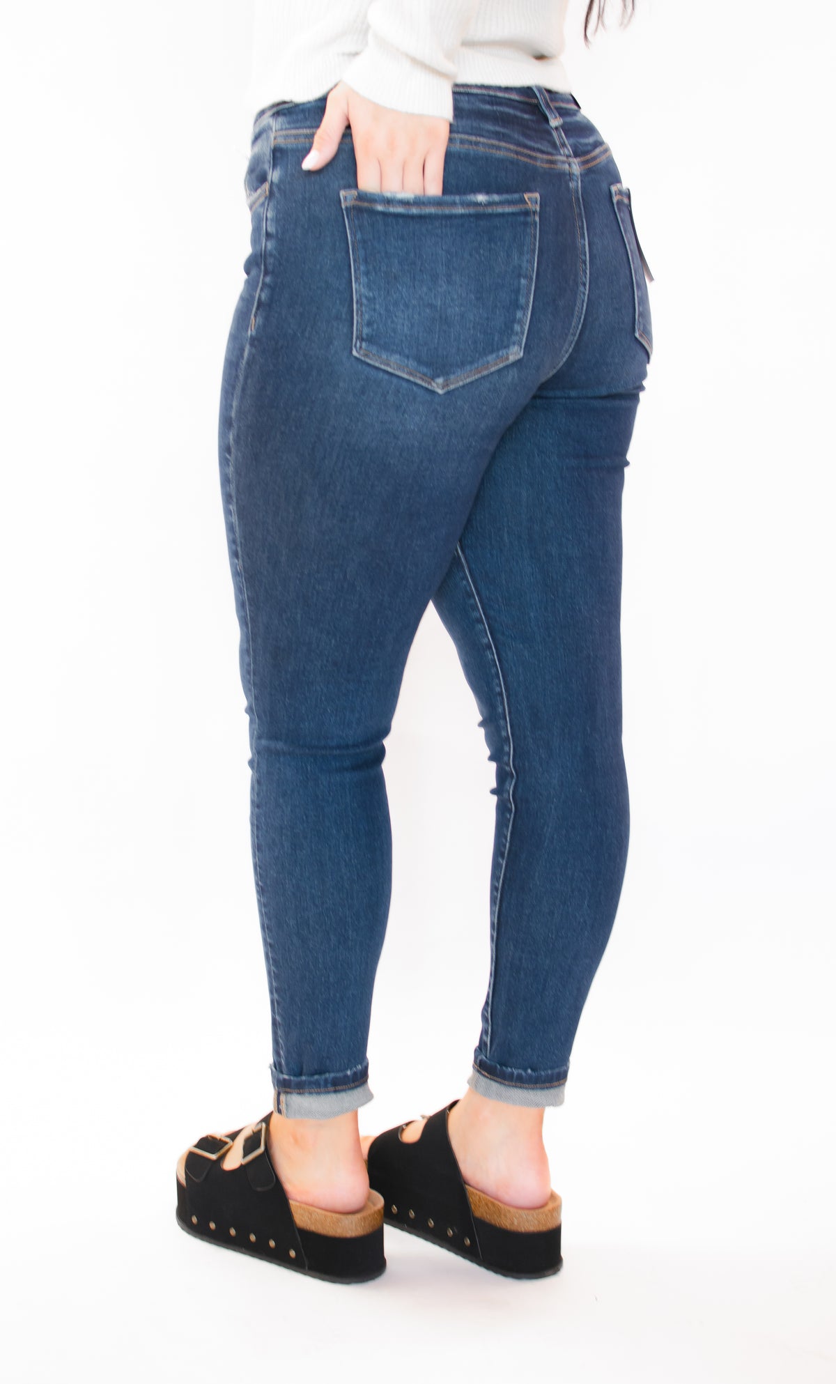 Celia High Waist Dark Wash Skinny Jeans