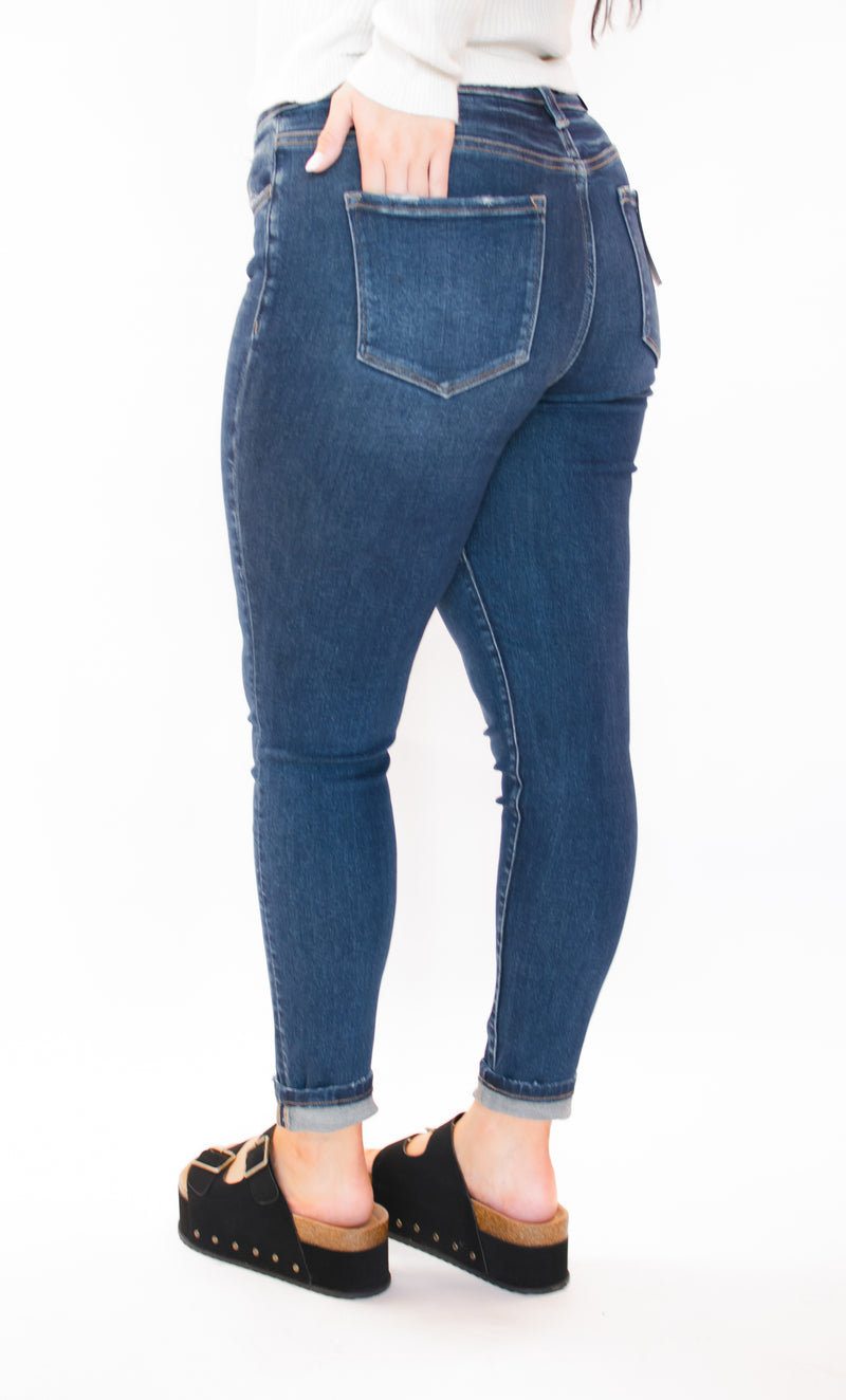 Celia High Waist Dark Wash Skinny Jeans