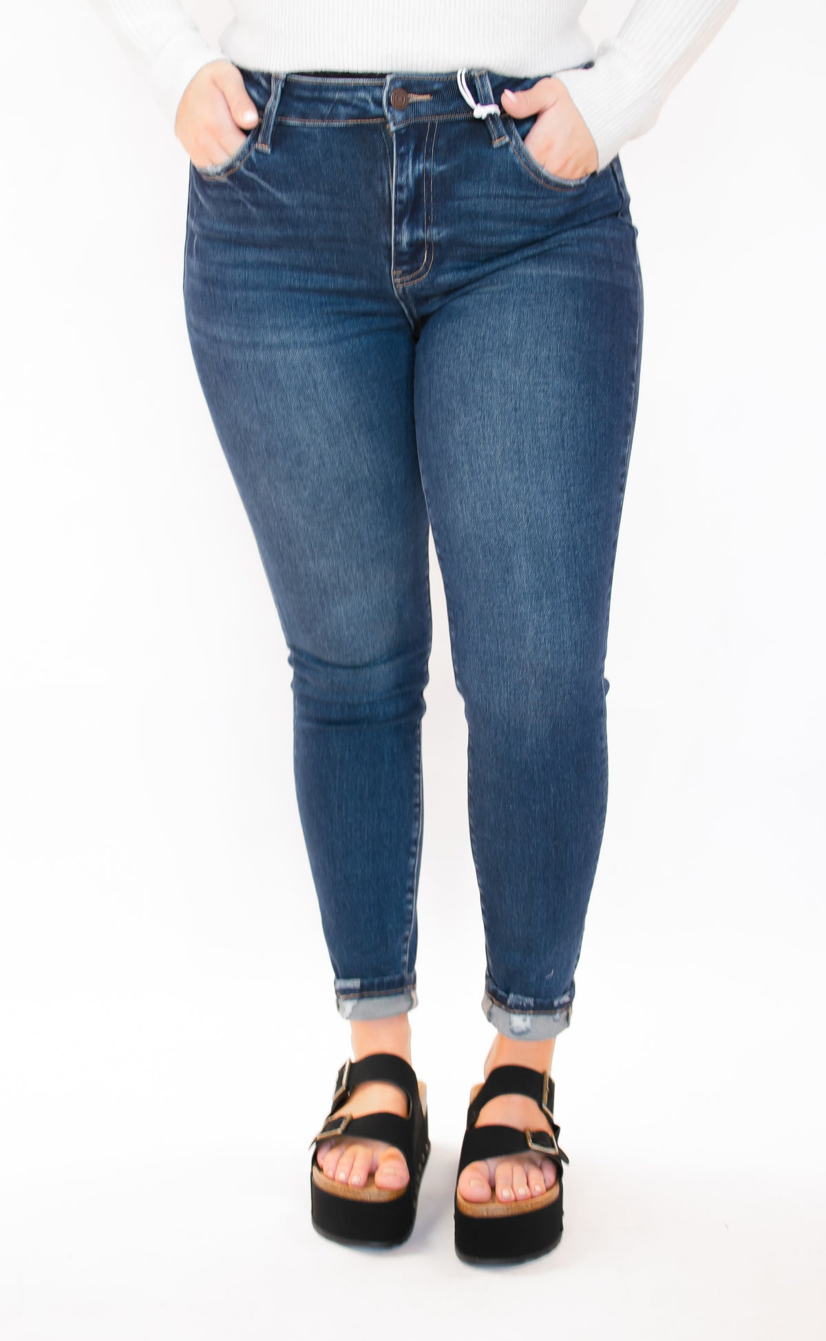 Celia High Waist Dark Wash Skinny Jeans