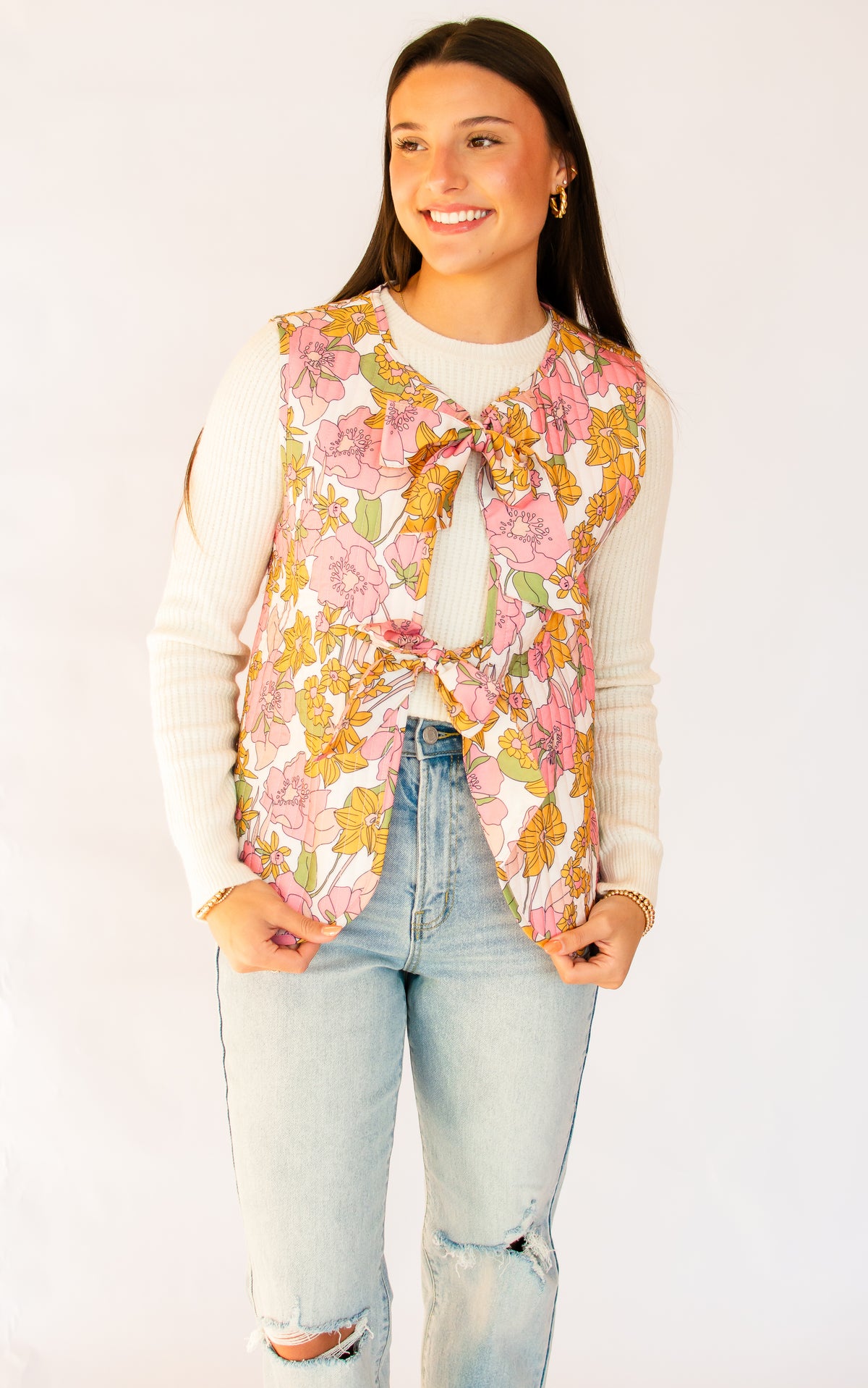 That's a Promise Floral Bow Vest