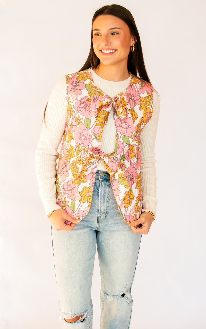 That's a Promise Floral Bow Vest