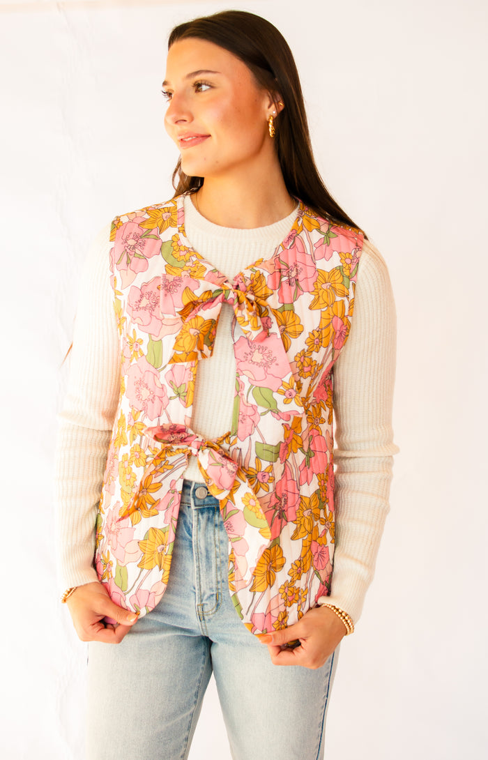 That's a Promise Floral Bow Vest