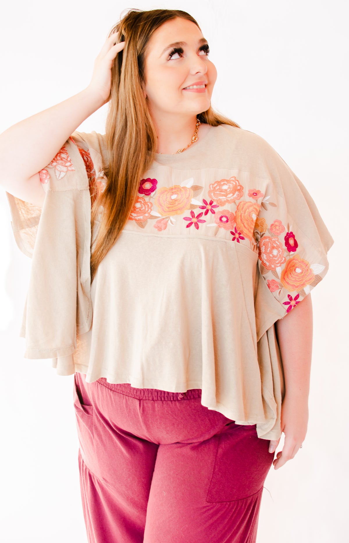 Boho Bloom Embroidered Floral Top