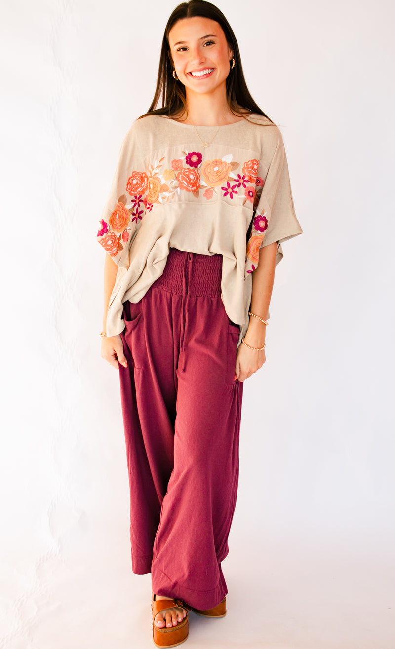 Boho Bloom Embroidered Floral Top