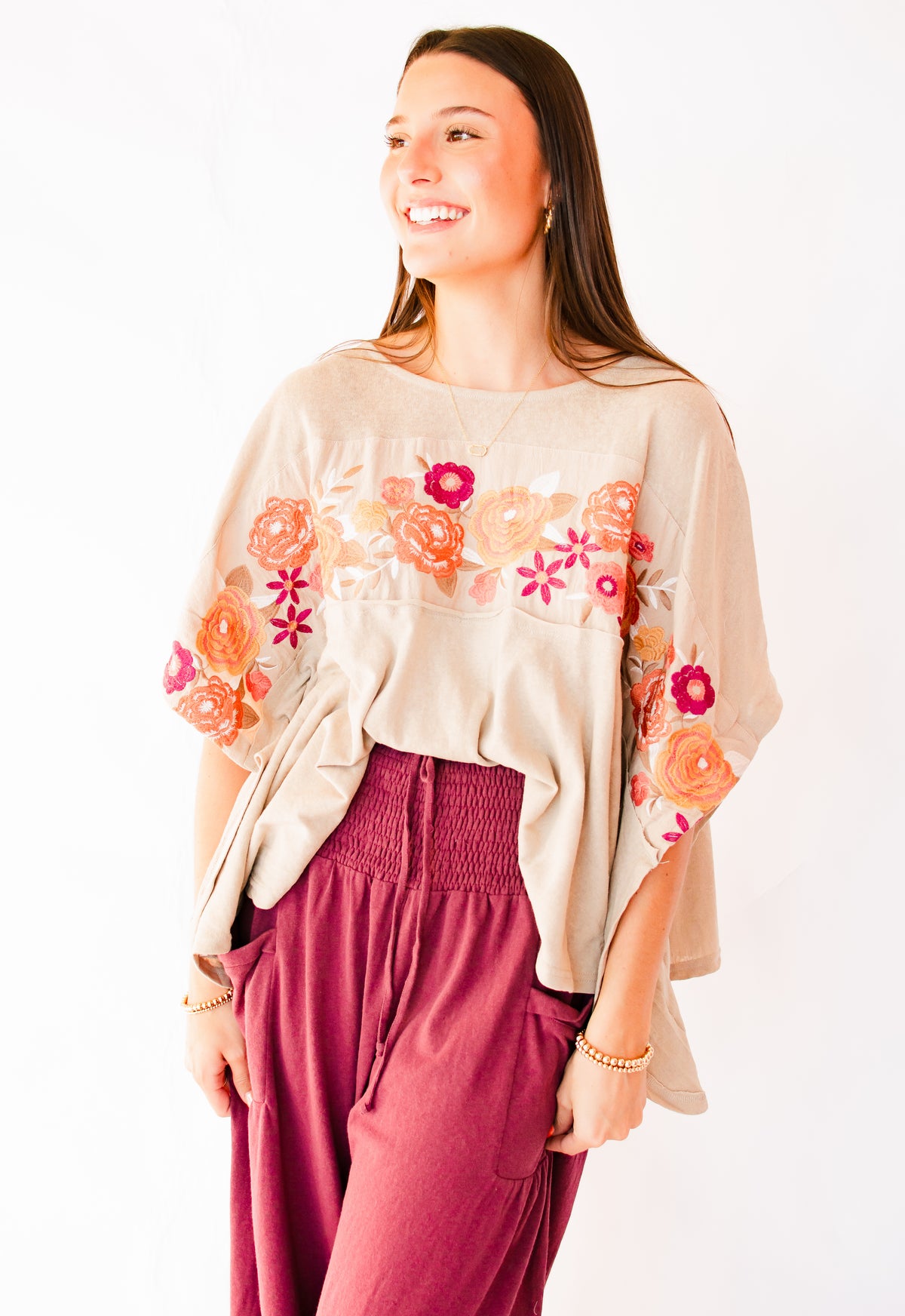 Boho Bloom Embroidered Floral Top