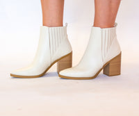 Skylar Faux Leather Ivory Boot