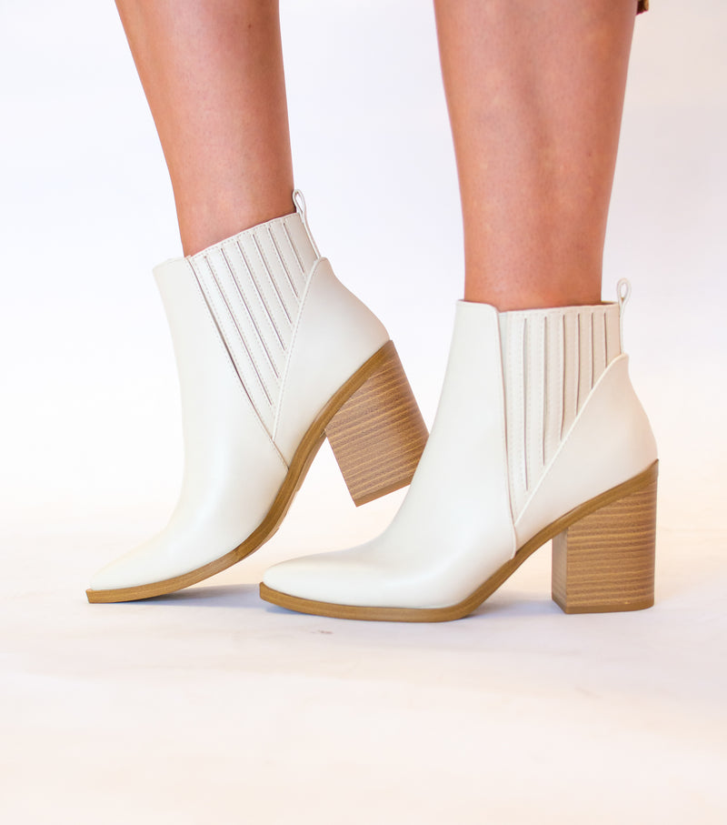 Skylar Faux Leather Ivory Boot