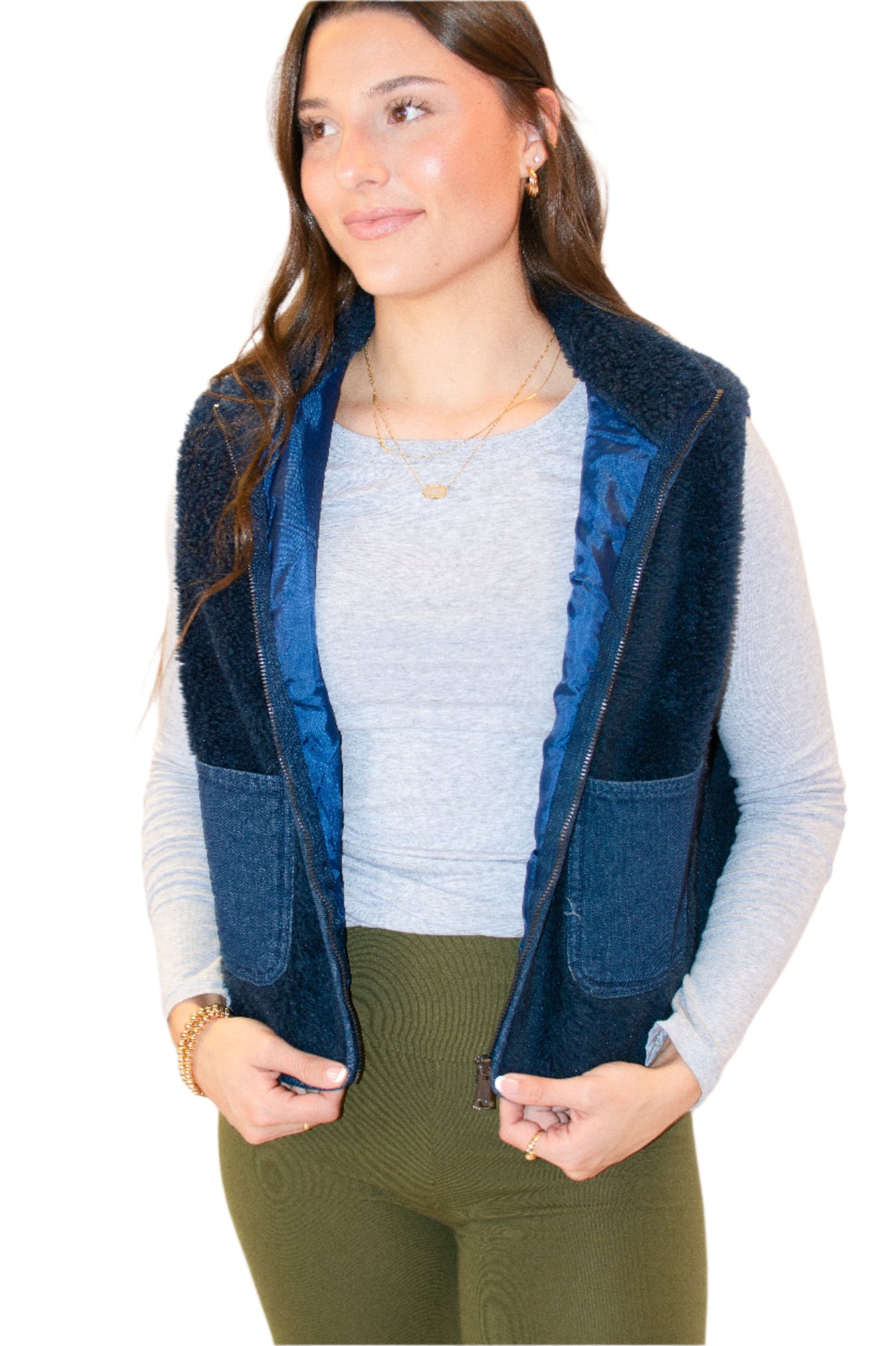 Cozy Girl Navy Vest