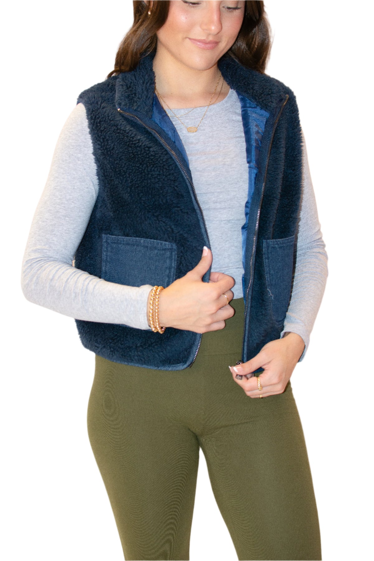 Cozy Girl Navy Vest