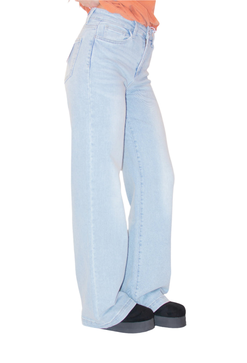 Gemma Light Wash Wide Leg Jeans