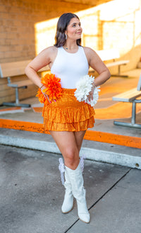 Fan Fave Orange Sequin Skort