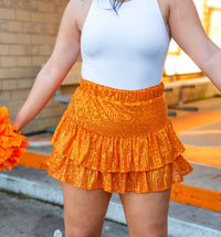 Fan Fave Orange Sequin Skort