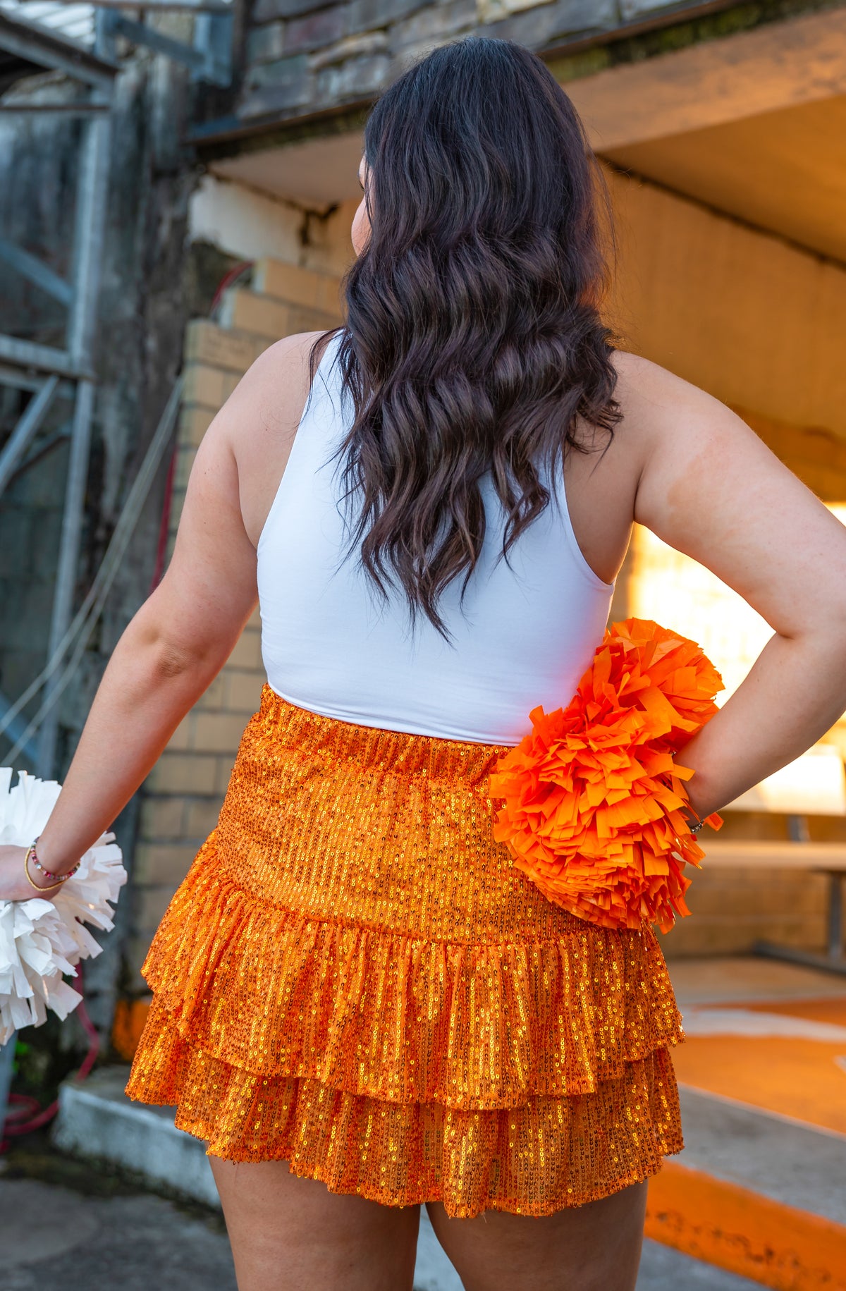 Fan Fave Orange Sequin Skort