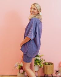 Easy Living Purple Biker Short Set