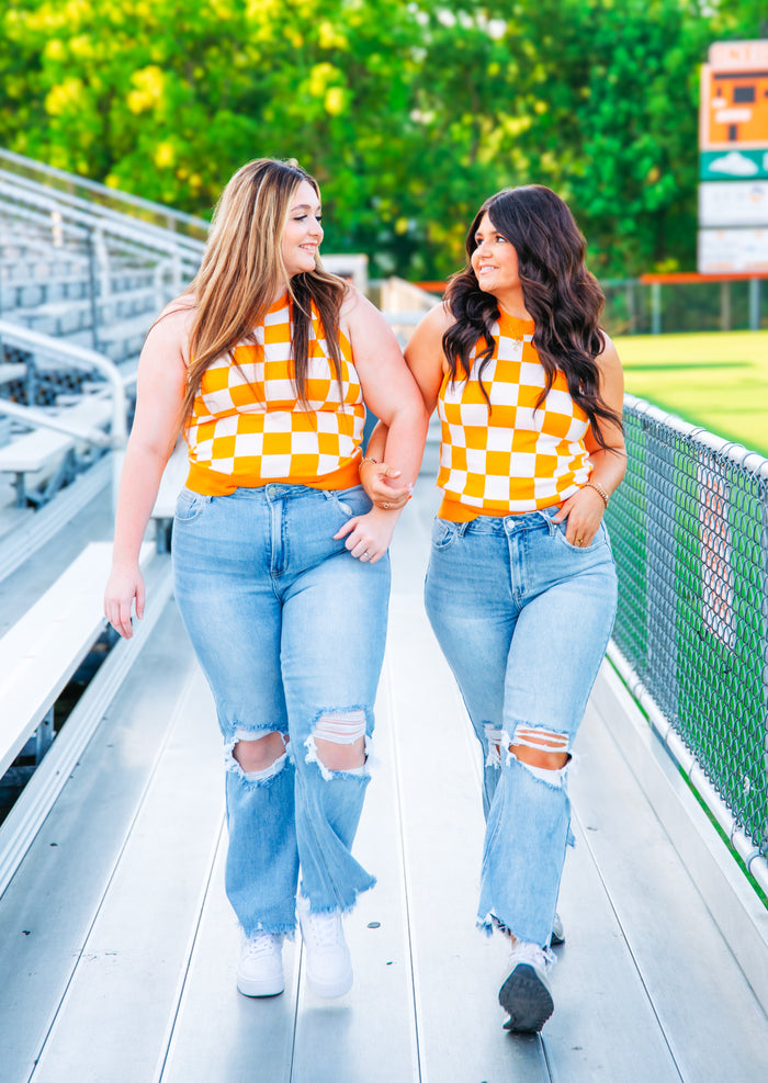 Saturday is Game Day Orange and White Tank