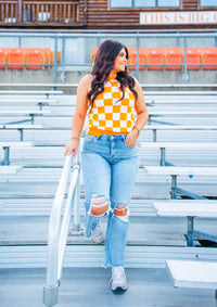 Saturday is Game Day Orange and White Tank