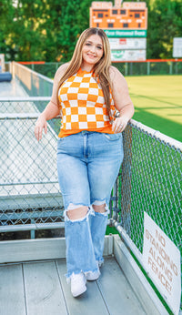 Saturday is Game Day Orange and White Tank