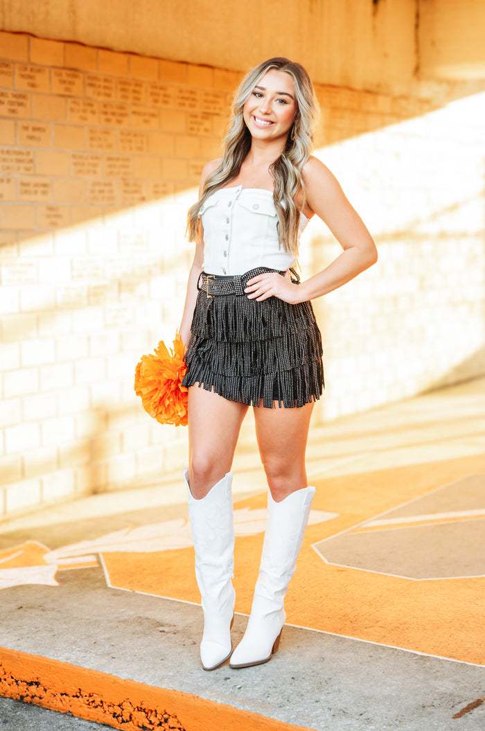 Black Out Fringe Skirt