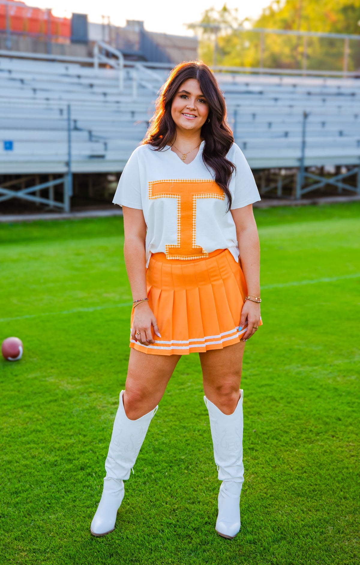 Patchwork Orange and White Tee