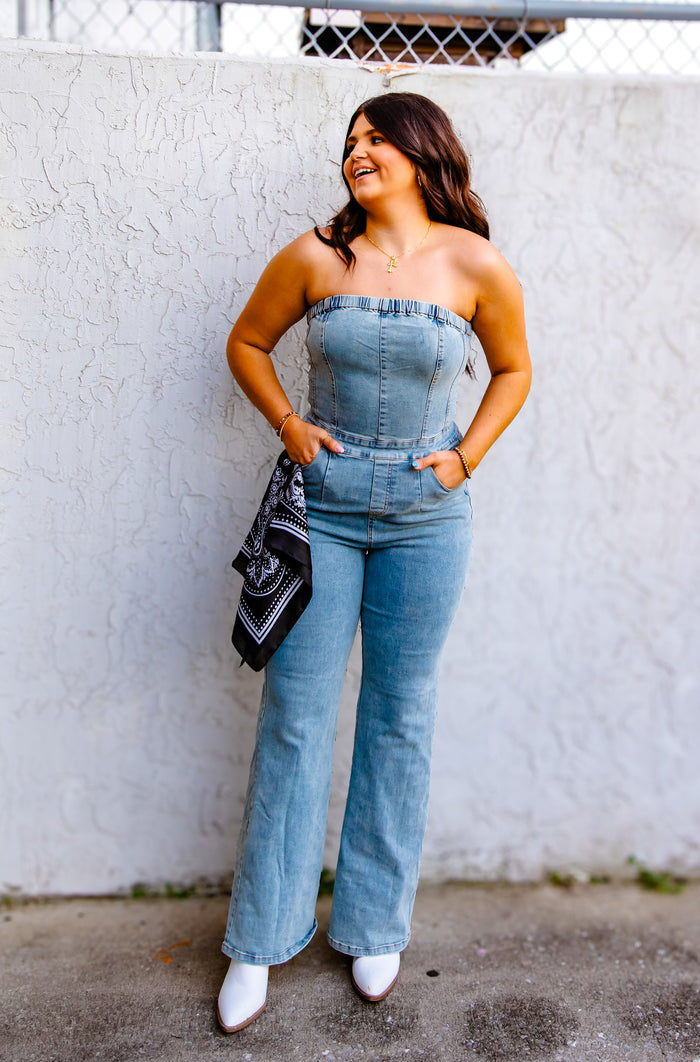 Small Town Girl Denim Jumpsuit