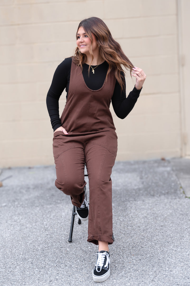 This Time Cocoa Pocket Jumpsuit