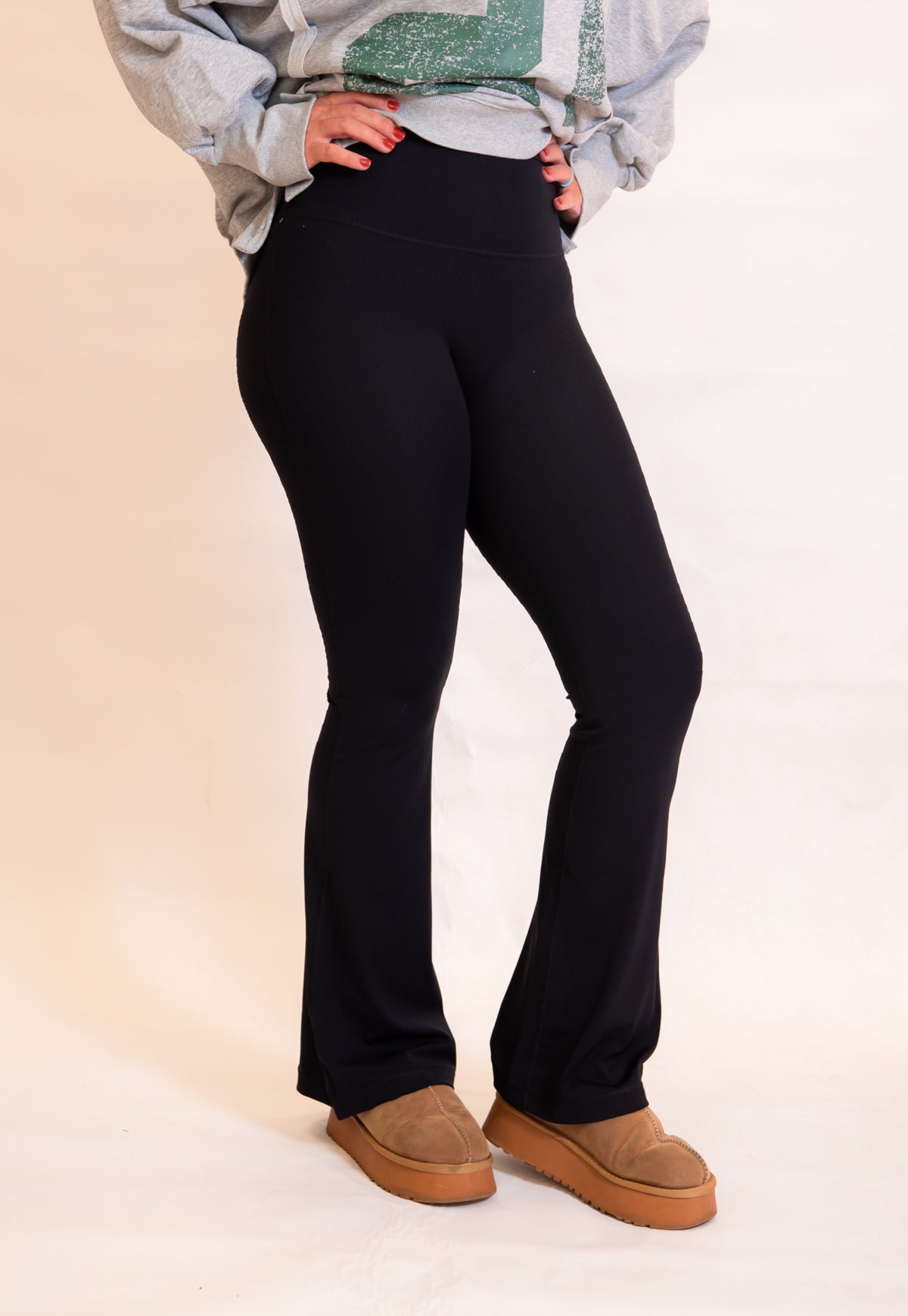 Cool Down Black Yoga Flare Leggings