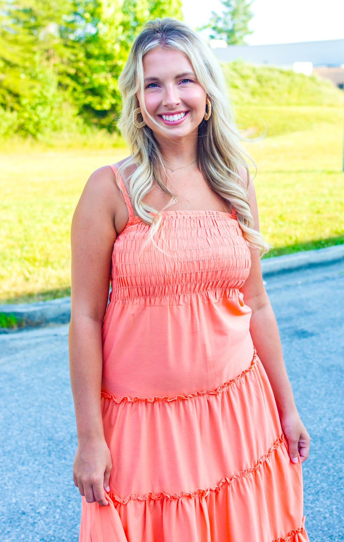 Sunset Vibes Coral Maxi Dress - Small thru 3X