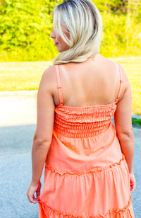 Sunset Vibes Coral Maxi Dress - Small thru 3X