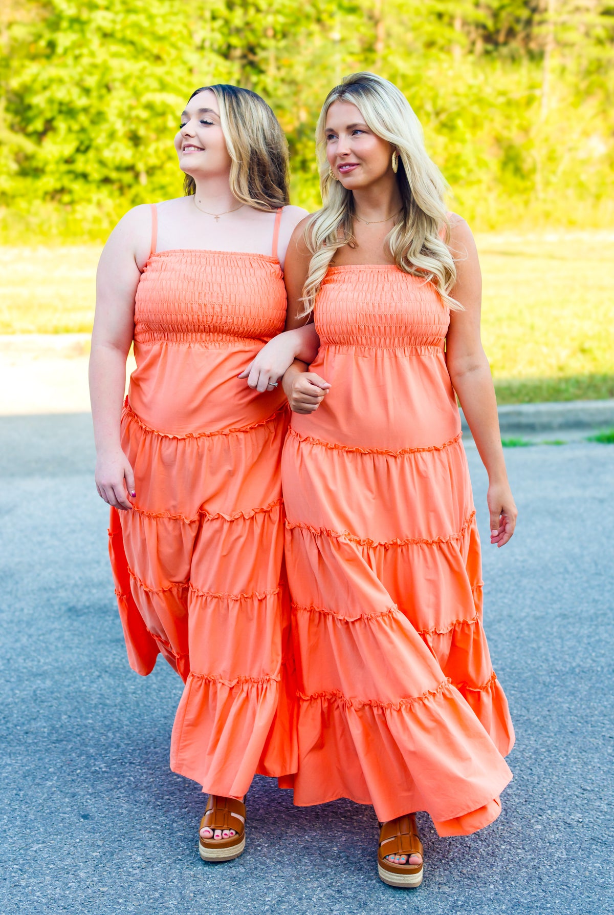 Sunset Vibes Coral Maxi Dress - Small thru 3X