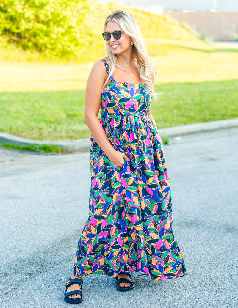 Cancun Sunrise Multi Maxi Dress