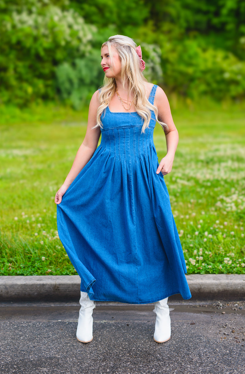 Faith Denim Maxi Dress