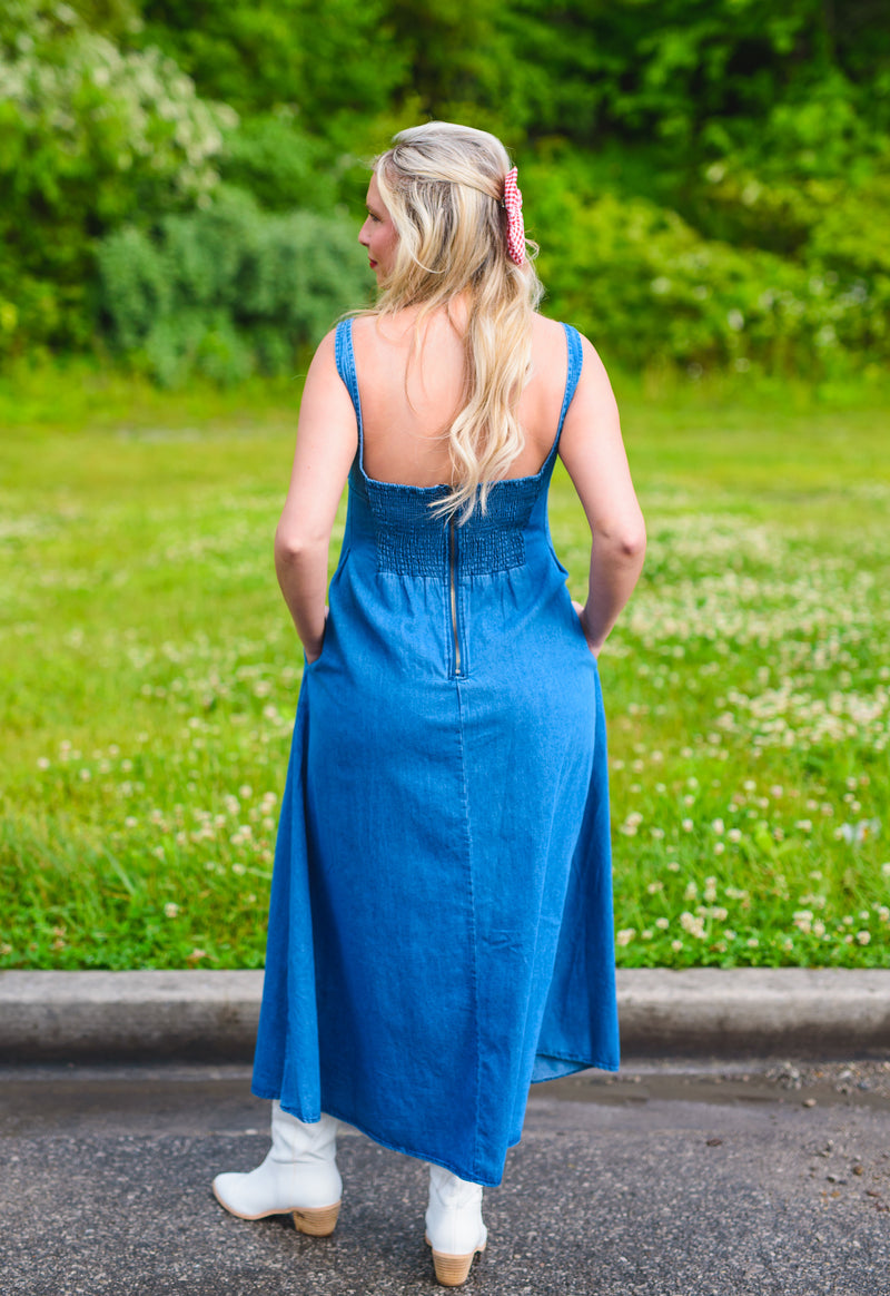 Faith Denim Maxi Dress