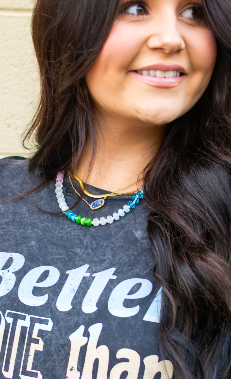 Purple Toned Multi Beaded Necklace