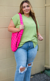 New Favorite Green Ribbed Tunic Top