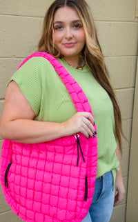 Pink Puffer Tote Bag