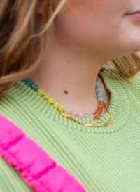 Multi Colored Beaded Coin Necklace