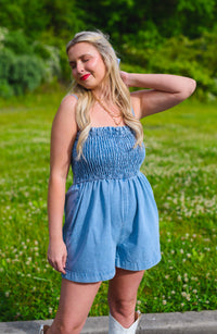 Elise Denim Romper