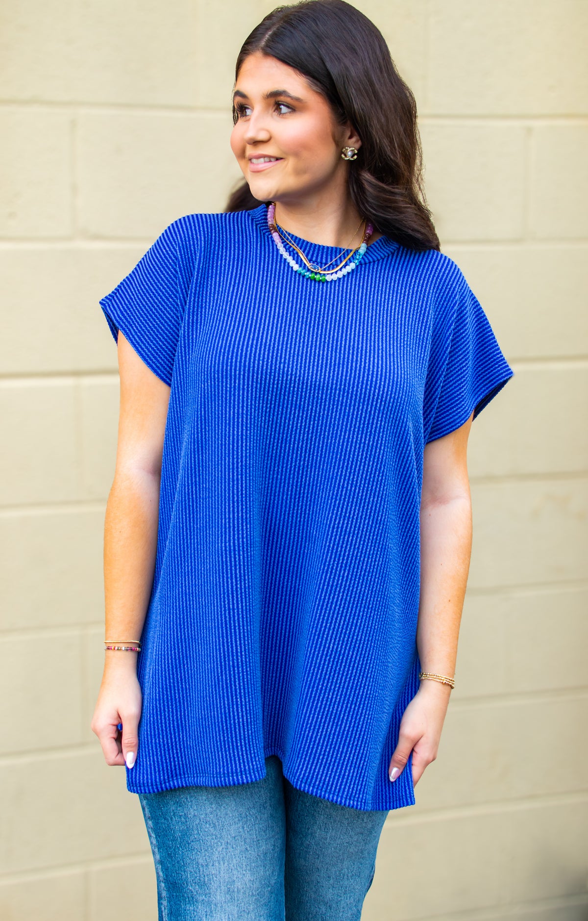 New Favorite Cobalt Blue Ribbed Top