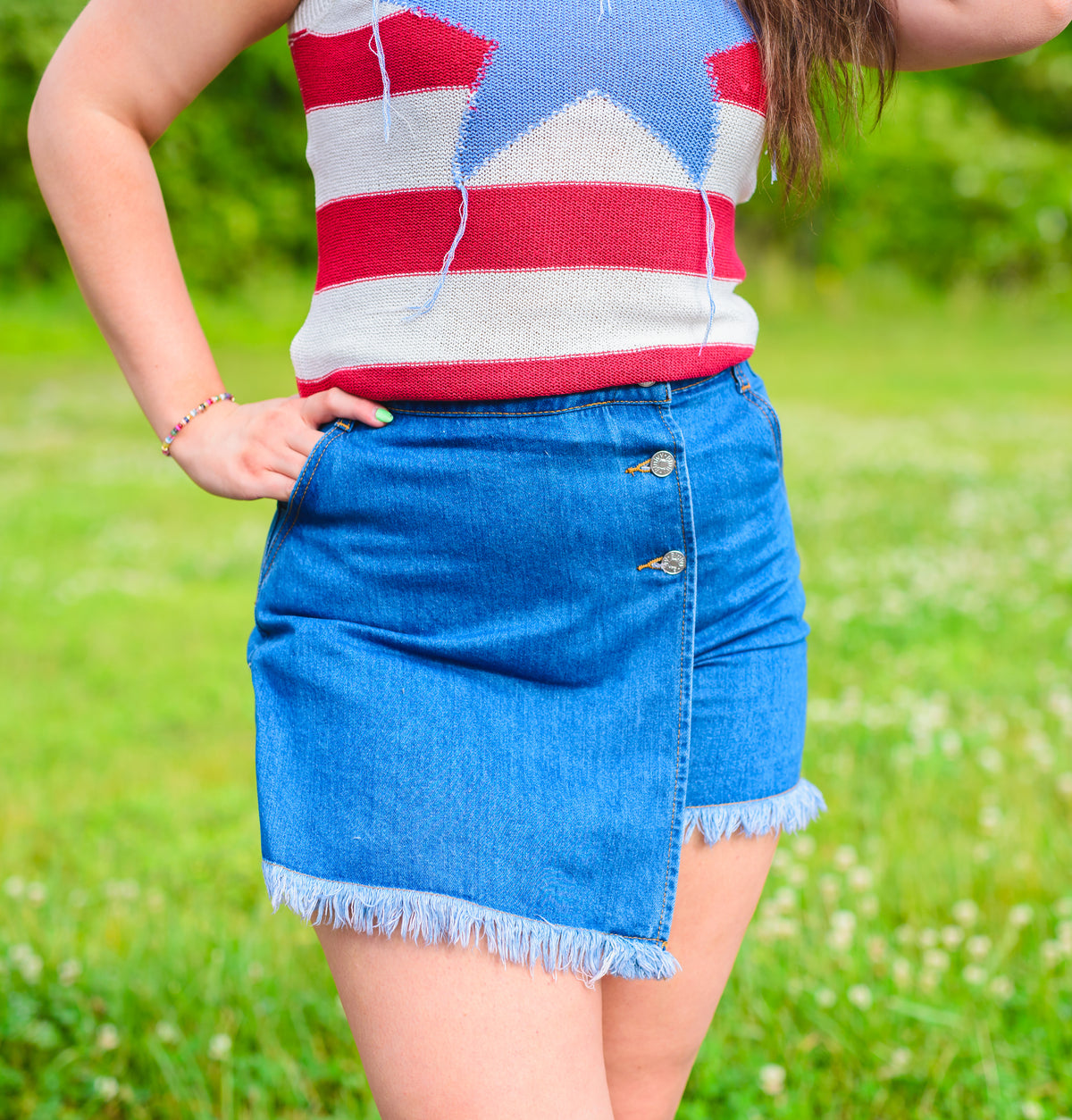 Dark Denim Skort