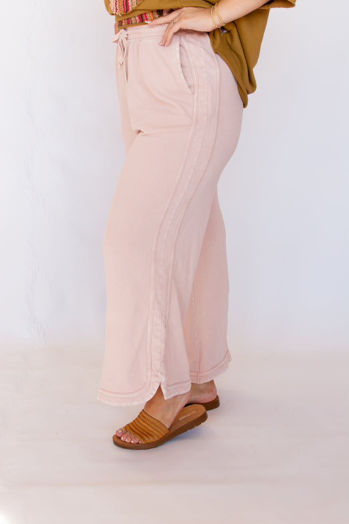 Milo Light Pink Mineral Wash Pants - EASEL