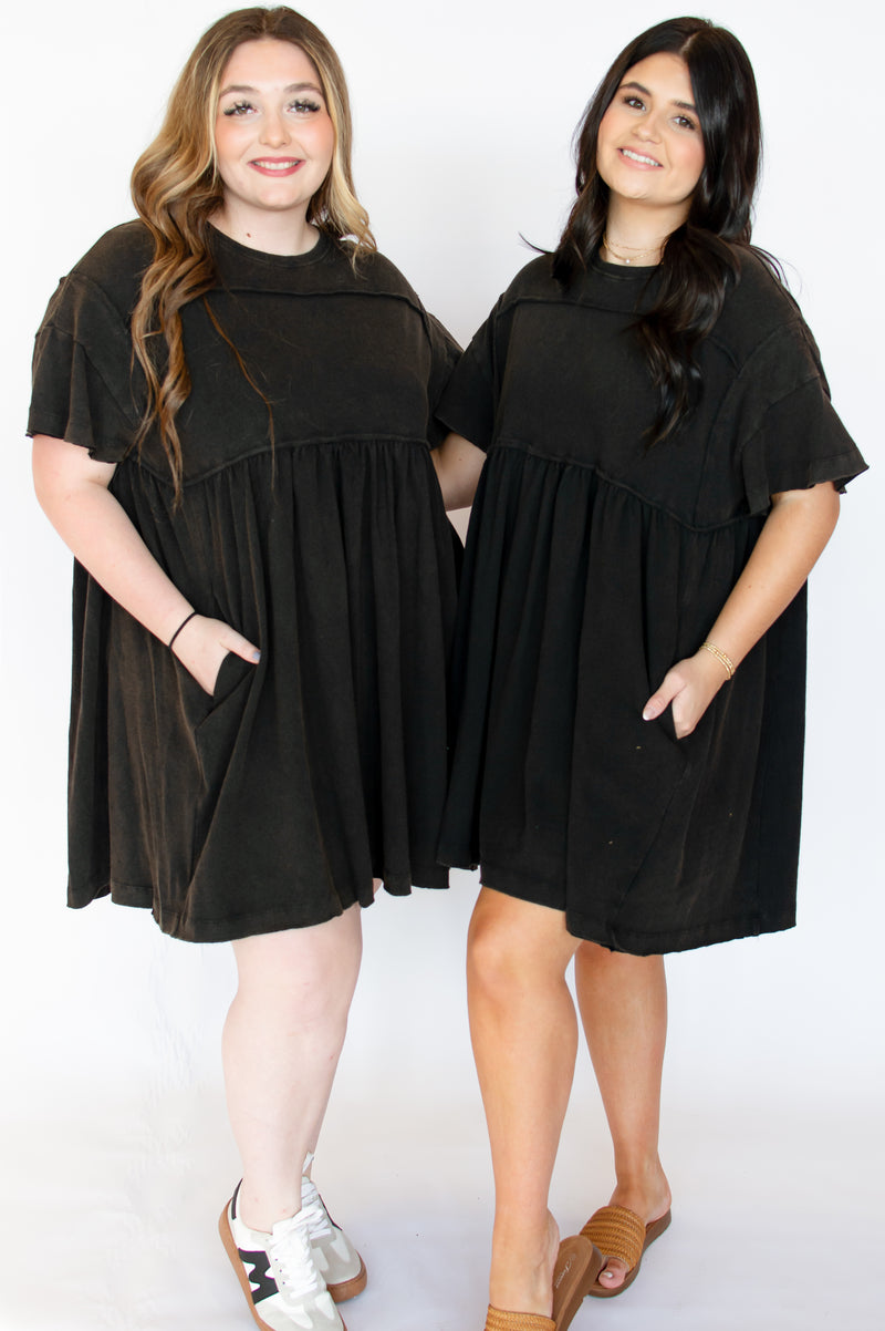 Trip to Tucson Mineral Washed Black Dress