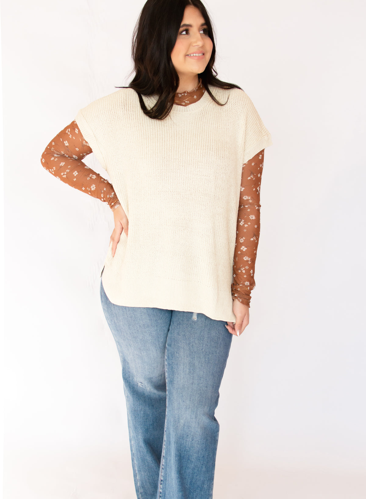 Fall Essential Beige Sweater Top