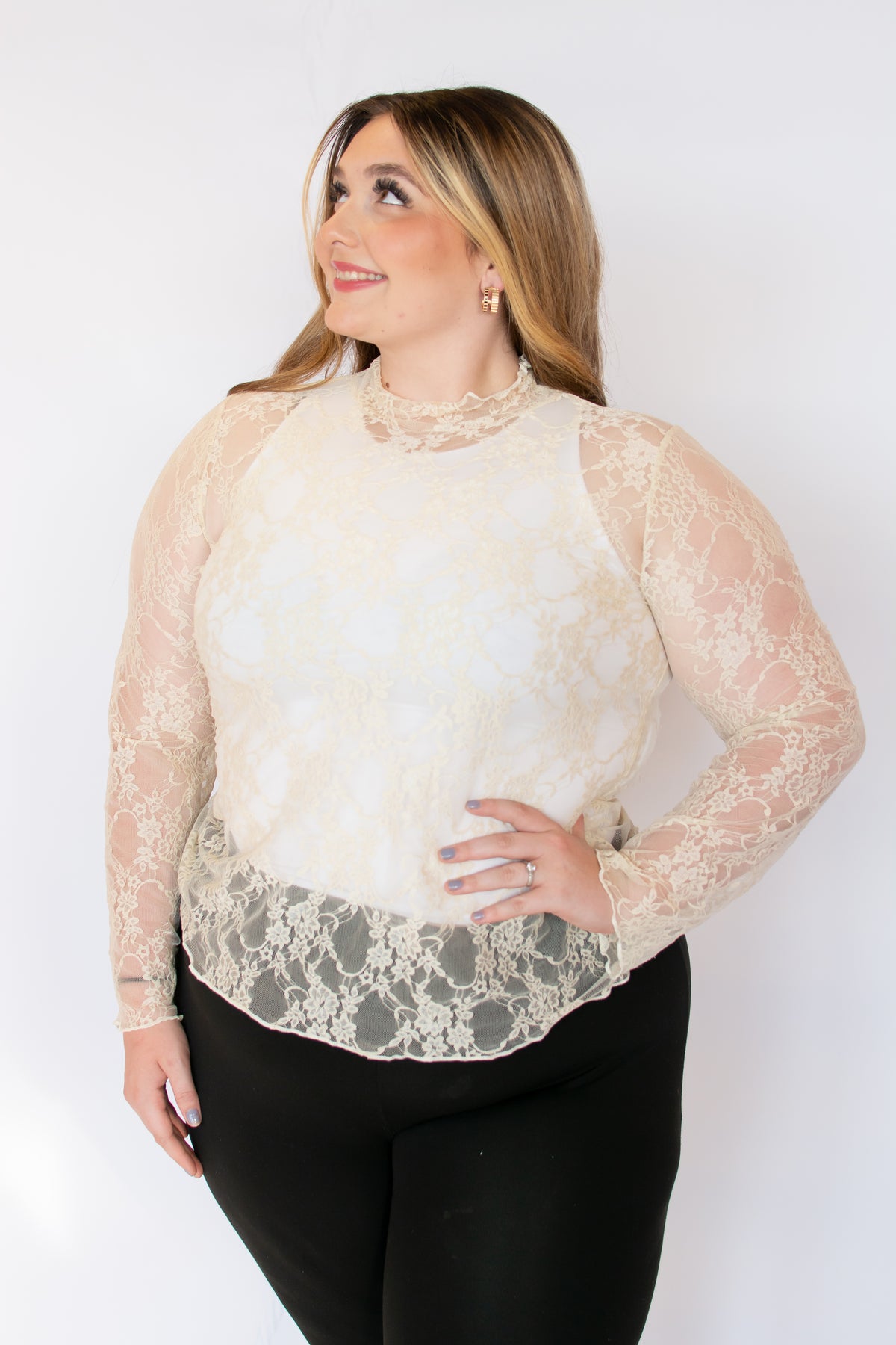 Lace Ivory Top - Small to 3X