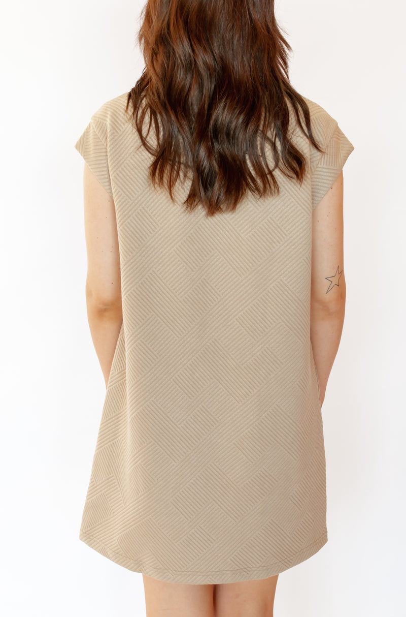 Breeze Quilted Beige Dress