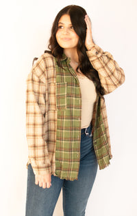 Vermont Scenes Olive Plaid Top